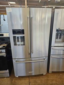 Kitchen Aid 36 inch wide stainless steel Refr igerator