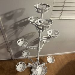 Antique Plant , Candle Holder Cast Iron 