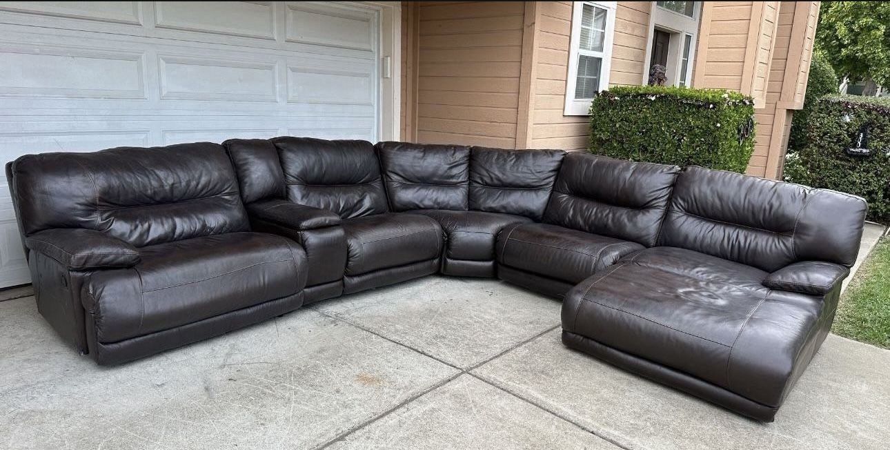 Gorgeous Ashley Furniture Leather Sectional with Recliners | FREE DELIVERY
