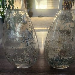 (2) Decorative Glass Vases