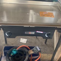 Fogón De Dos Quemadores Con Plancha De acero Inoxidable 