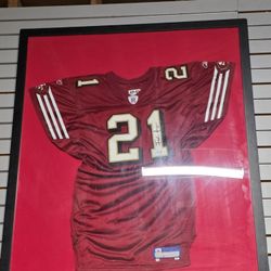 Signed Autograph GAME ISSUED Frank Gore San Francisco 49ers Framed Football Jersey Collectible