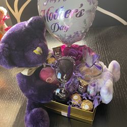 Purple Teddy Bear With Purple Sunglasses 