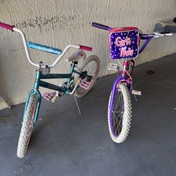 Two 18” girls bikes