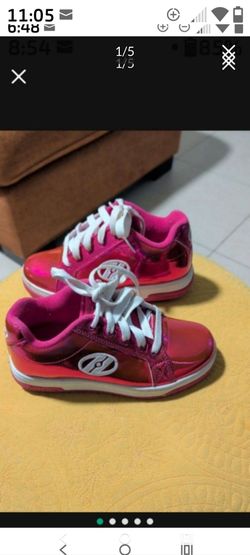 Heelys Hot Pink Metallic Youth 3 Like New