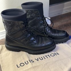 Authentic Louis Vuitton rubber combat boots