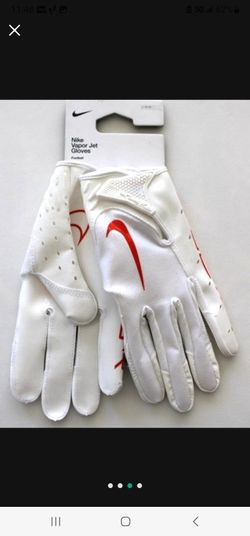 Brand New Nike Vapor Jet Football Gloves White Orange MEN Sizes Large, XL