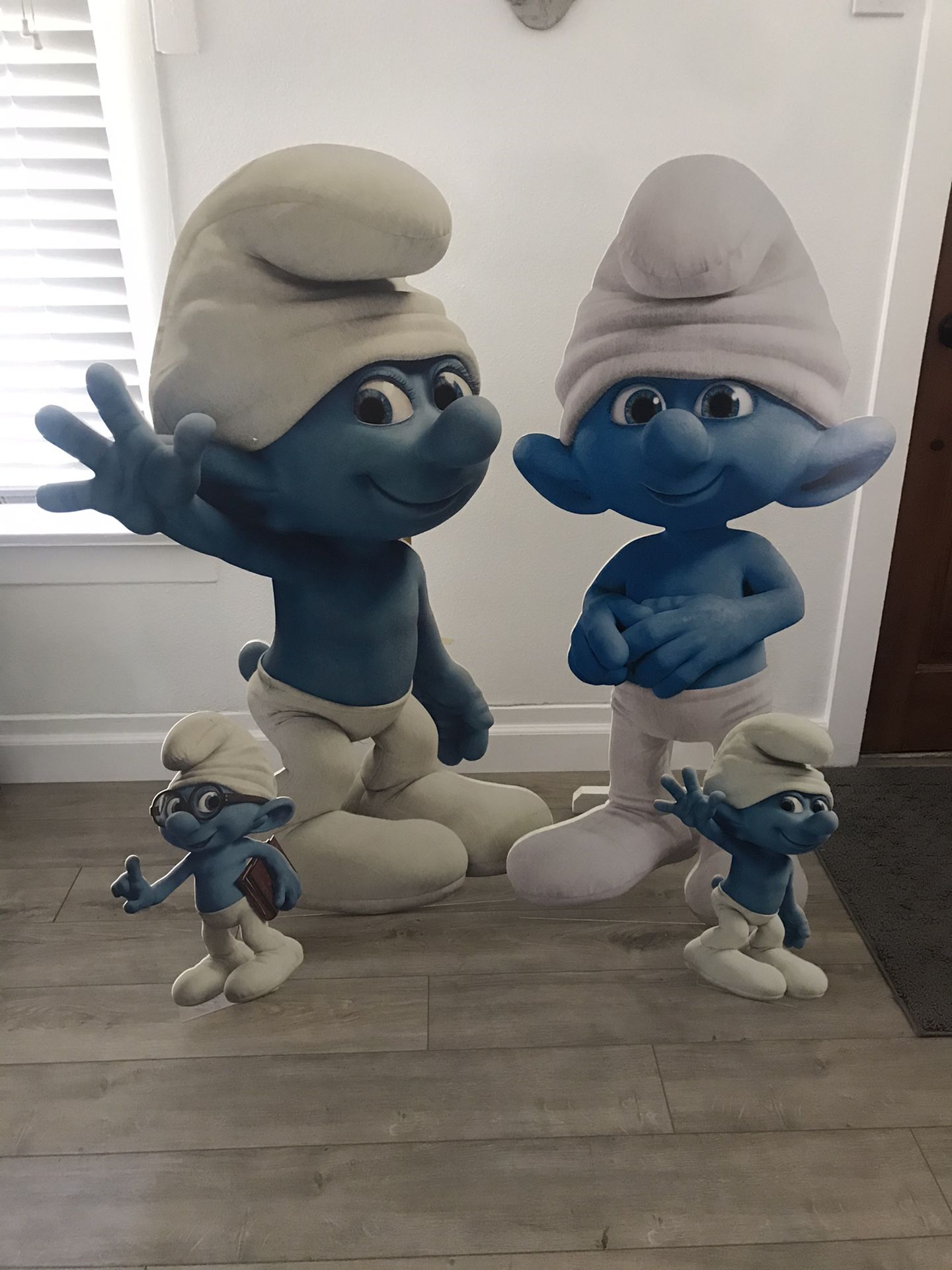 Life size smurfs Movie lobby advertising props... made by Sony made of compressed foam