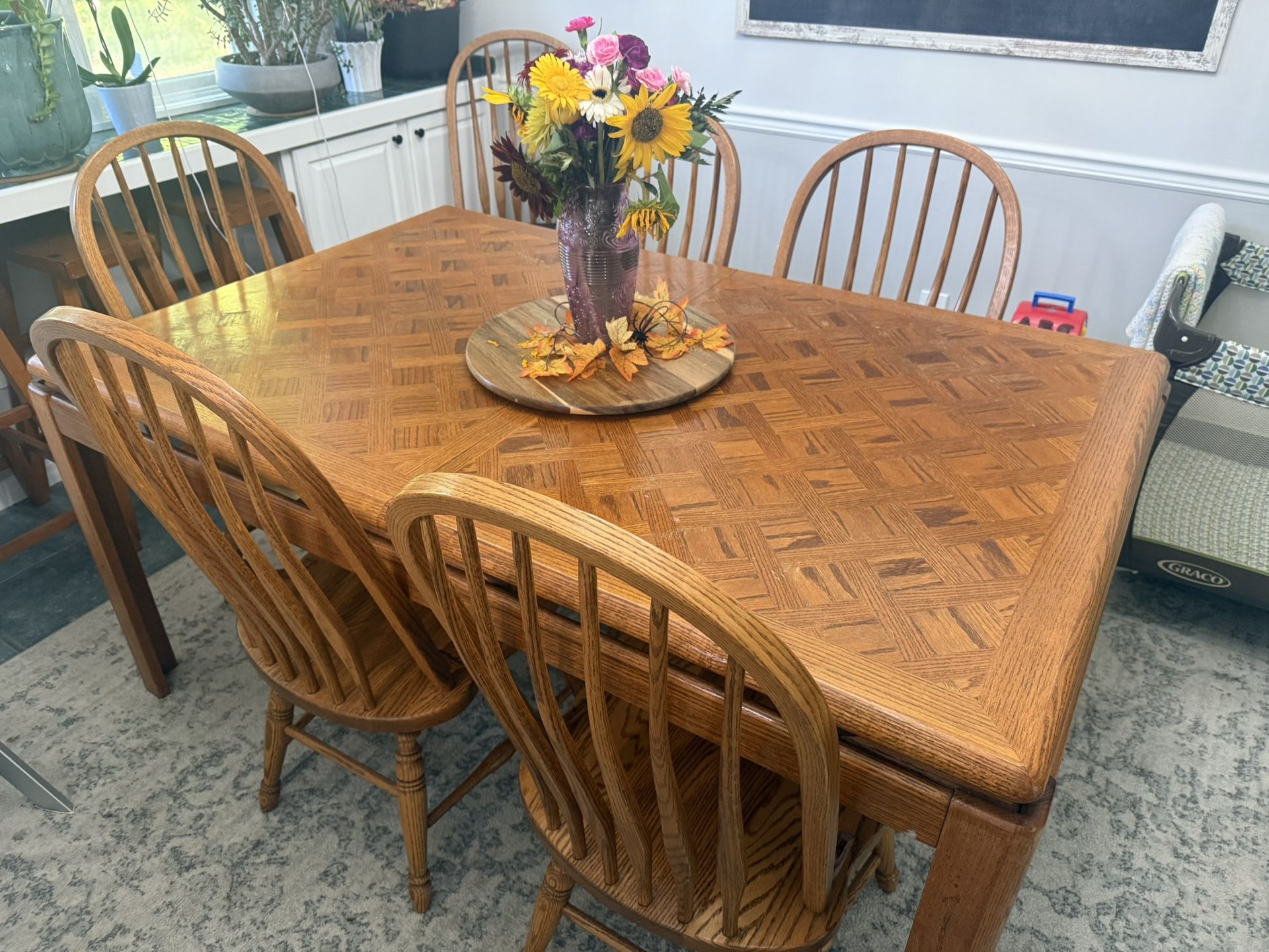 Solid Wood Amish Table 6 Chairs