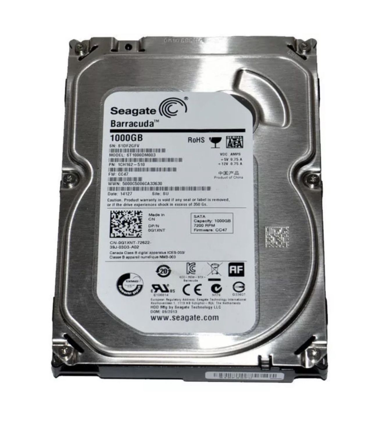 Computer Hard Drive Sata 1TB 3.5" 7200 RPM