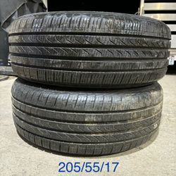 (2) - 205/55/17 Pirelli Cinturato P7 All Season Run Flat Tires