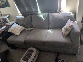 Gray Fabric 3-Seat Sofa