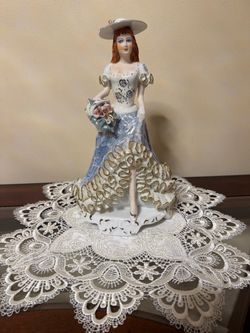 Vintage Handmade Romanian Porcelain Lace Lady Figurine