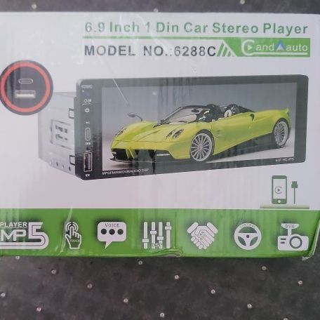 6.9 Inch Car Stereo Single Din Car Radio Apple Carplay Android Auto, HD Touch Screen Car Radio with Bluetooth 5.0 Voice Control Mirror Link FM EQ SWC,