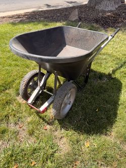 Husky 6 cu. Ft. Two-Wheel Wheelbarrow with Black Poly Tray
