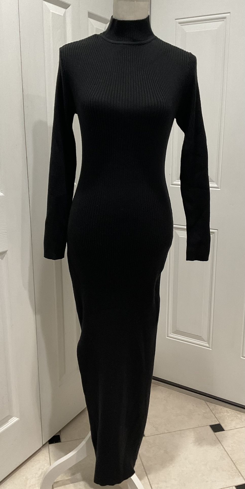 Jonathan Simkhai Black Jersey Ribbed Stretchy Maxi Dress, Size M -  www.disolcolor.com