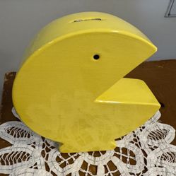 Hobbyist Painted Ceramic Pac-Man Bank Retro 