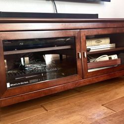 Wood Media Console / TV Stand – Excellent Condition