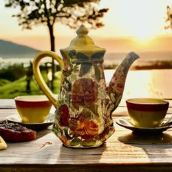 Handcrafted Decoupaged China Teapot/Coffee Server