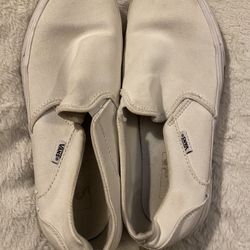Women’s Vans White Slip On Shoes