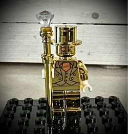 New Lego Custom Mr. Gold Minifigure