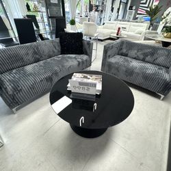 Grey Velvet 2 Piece Sofa & Loveseat 