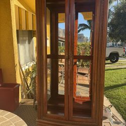 Tall Wooden Armoire Cabinet