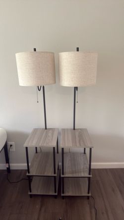 Pair of Nightstands w/ Built-In Outlets & USB Charging