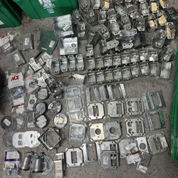 New Huge Lot Of Metal Electric Work Boxes Etc. $100 Takes All. Must Pick Up