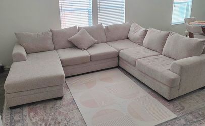 Ellison Light Beige Fabric sectional sofa - Excellent Condition