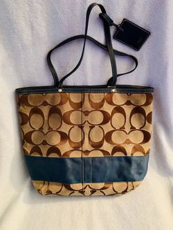 Genuine  Coach Brown Canvas Monogram Purse 
