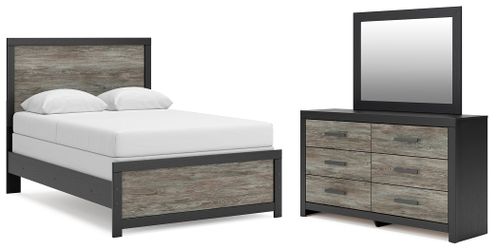 Broachmyn Black/Gray Full Panel Bed, Dresser and Mirror (Online Special Price)
