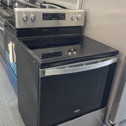 New Scratch And Dent Whirlpool 5 Burner Glass Top Stainless Steel Range. 1 Year Warranty 