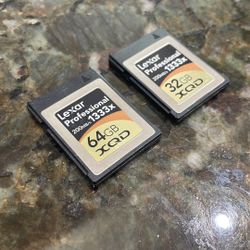 Two Lexar XQD Cards