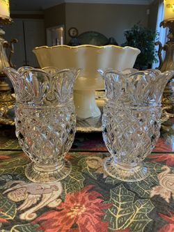 Marquis Lead Crystal Candle Holder Used Once Made In Czech Republic