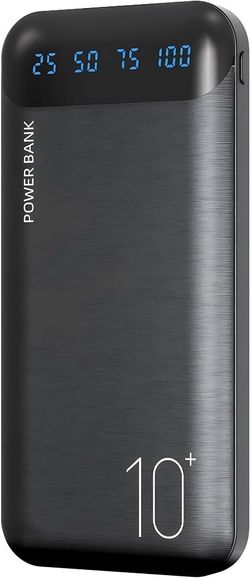 Power Bank 10000mAh Portable Charger Slim Battery Pack with 2 USB 2.4A Outputs and USB C in/Out Compatible with Huawei iPhone 16 15 14 13 12 iPad Sams
