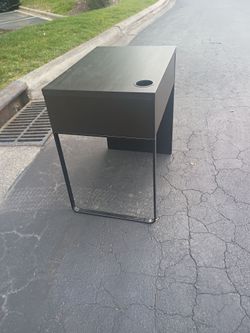 Coffee Wood and Metal Desk
