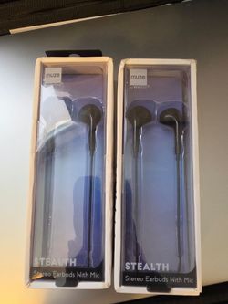Muze by Vivitar Stealth Stereo Earbuds with Mic (2-Pack)