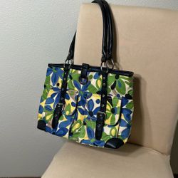 Franco Sarto Beautiful Colorful Satiny Fabric Purse