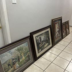 Wall Art Paintings Vintage Antique Set
