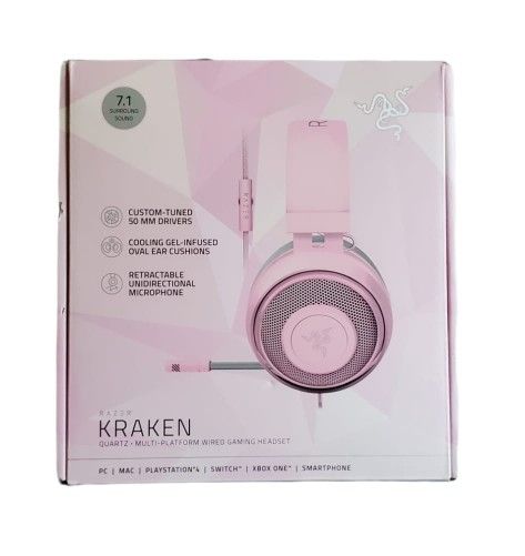 Razer Kraken Quartz Pink Headset Wired Gaming Headset