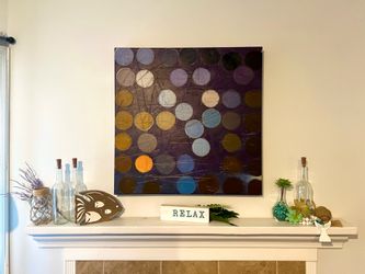 Vintage IKEA HALLARYD abstract canvas wall art from 1999