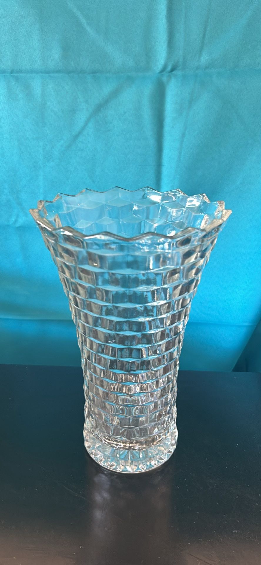 Vintage Indiana Cubist Glass Vase