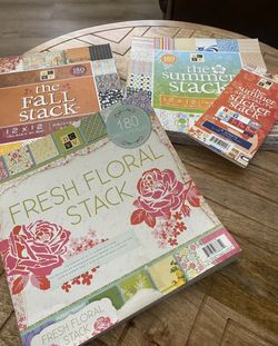 3 Huge DCWV Cardstock Paper Stacks W. Stickers