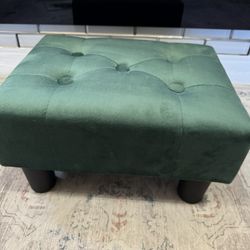 New Poofzy Green Velvet Stool 