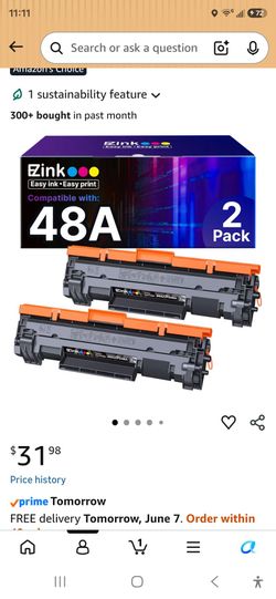 E-Z Ink 48A CF248A Compatible Toner Cartridges Replacement for HP 48A Toner Cartridge Black