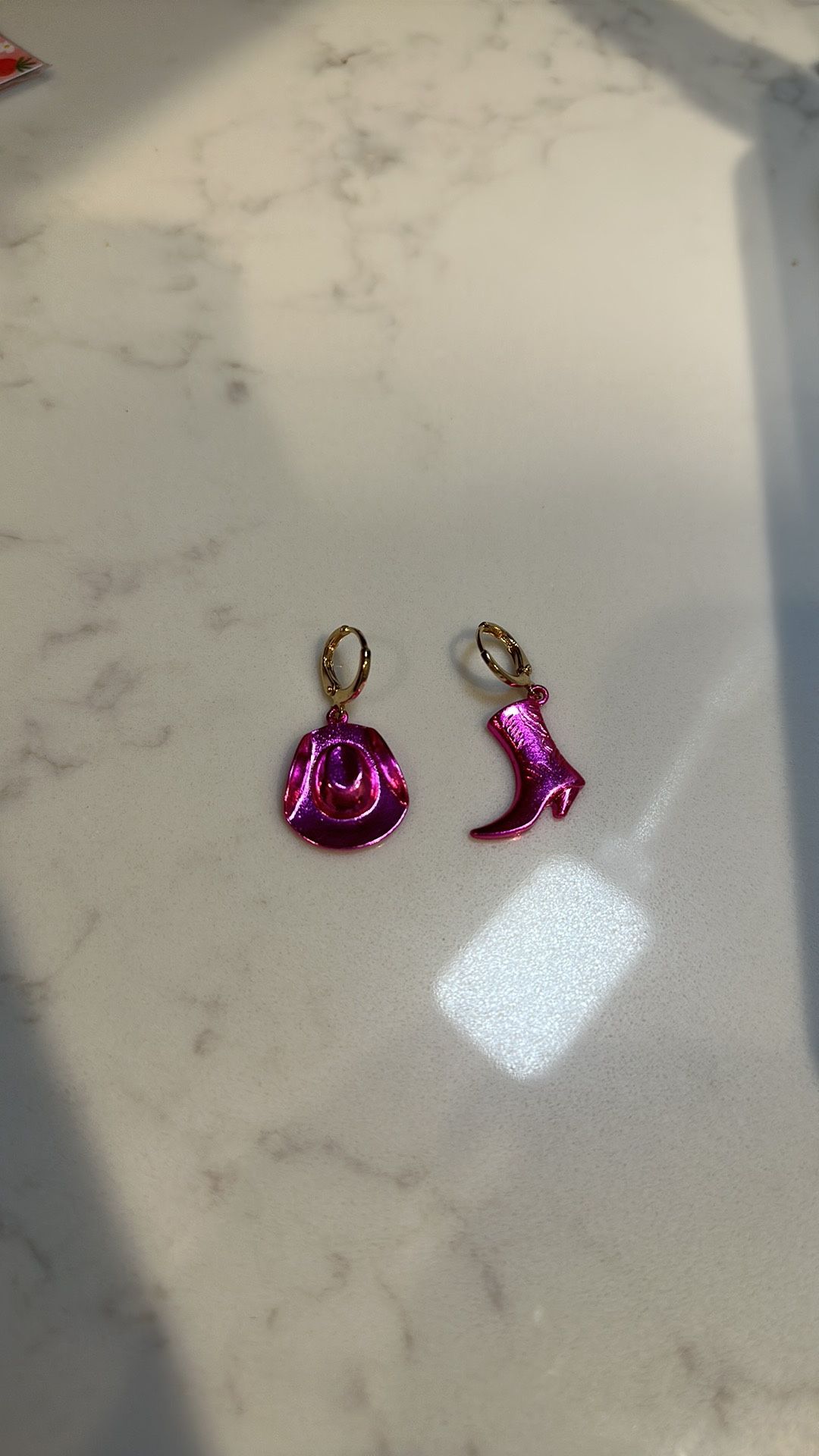 Pink Cowgirl Boot & Hat Earrings