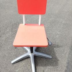 Vintage Orange White Wooden Chair 