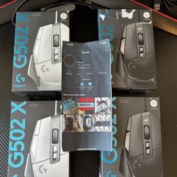 White And Black Logitech G502X Mouse