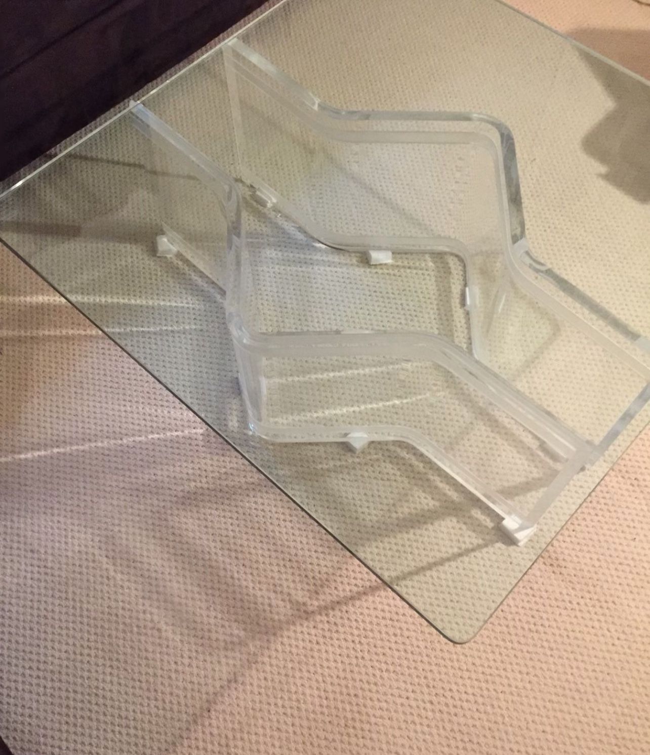 Glass Coffee Table with Lucite Base